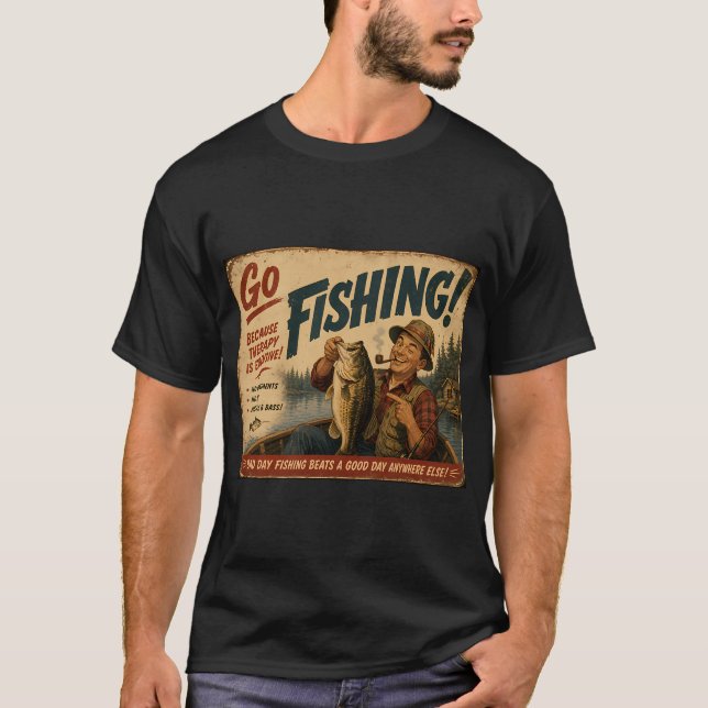 Fly Fishing at Sunset T-Shirt (Front)