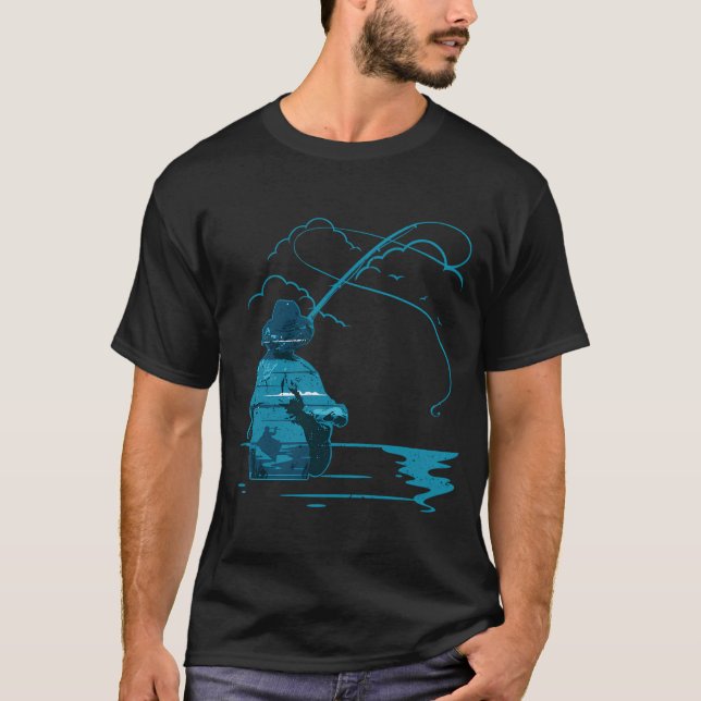 Fly Fishing at Sunset T-Shirt (Front)