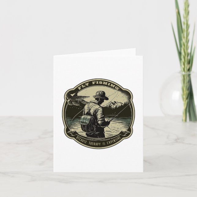 Fly Fishing - Because Therapy Is Expensive Card (Front)