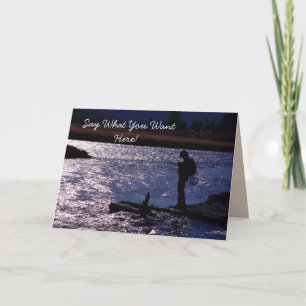 Fly Fishing Blank Greeting Card