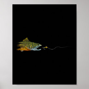 Fly Fishing Brook Trout Dry Fly Tying Fisherman  Poster