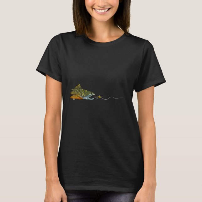 Fly Fishing Brook Trout Dry Fly Tying Fisherman T-Shirt (Front)