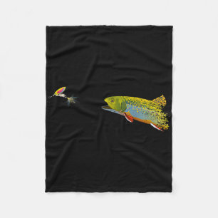 Fly Fishing Brook Trout Graphic For Fisherman Fleece Blanket