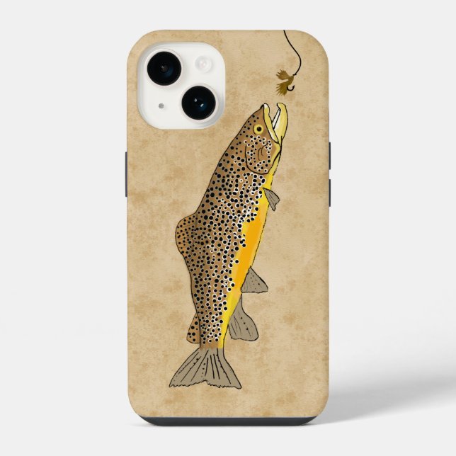Fly Fishing Brown Trout iPhone Case (Back)