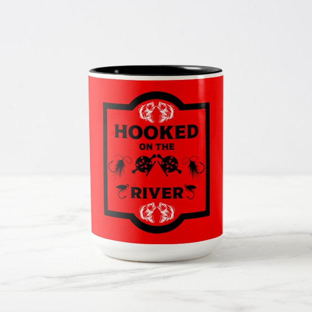 Fly Fishing Canada Two-Tone Coffee Mug (Center)