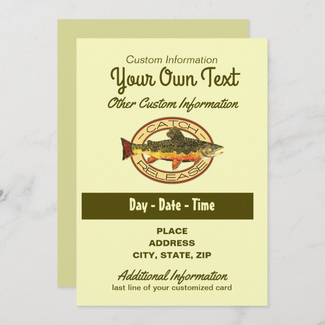 Fly Fishing Catch Release Party Invitation (Front/Back)