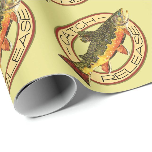 Fly Fishing Catch Release Party Wrapping Paper (Roll Corner)