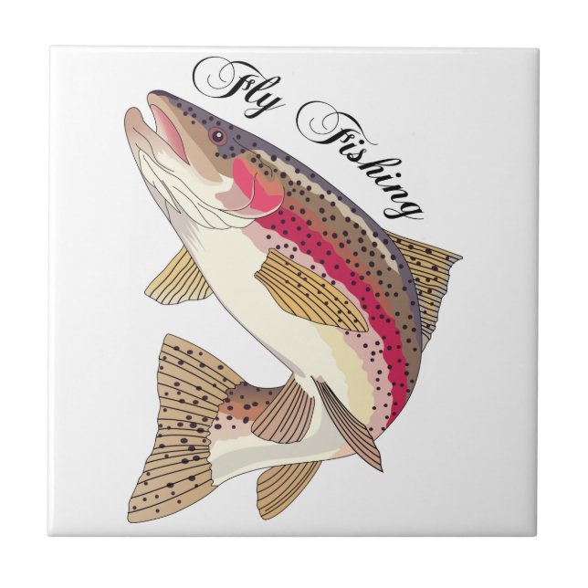 Fly Fishing Ceramic Tile (Front)