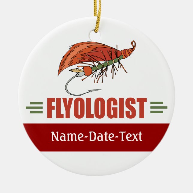 Fly Fishing Ceramic Tree Decoration (Front)