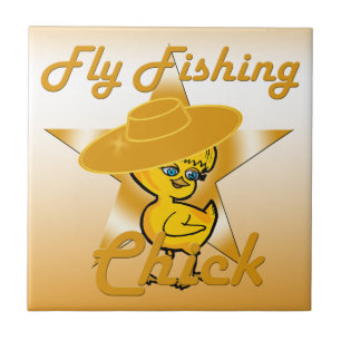 Fly Fishing Chick #10 Ceramic Tile