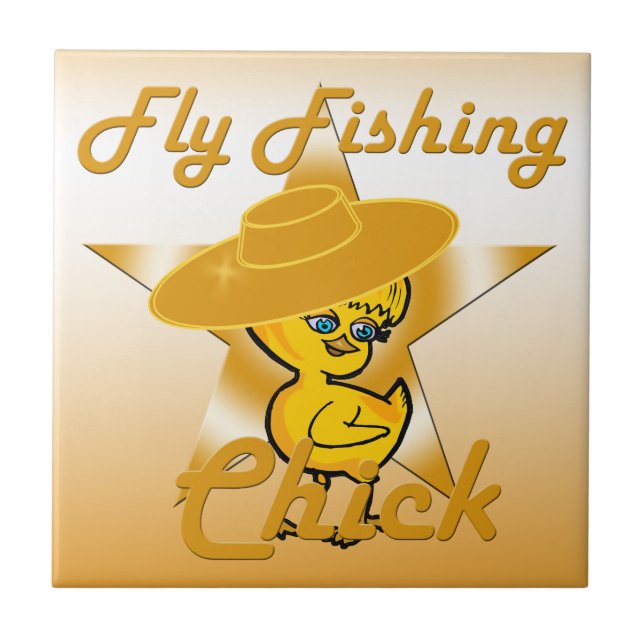 Fly Fishing Chick #10 Ceramic Tile (Front)