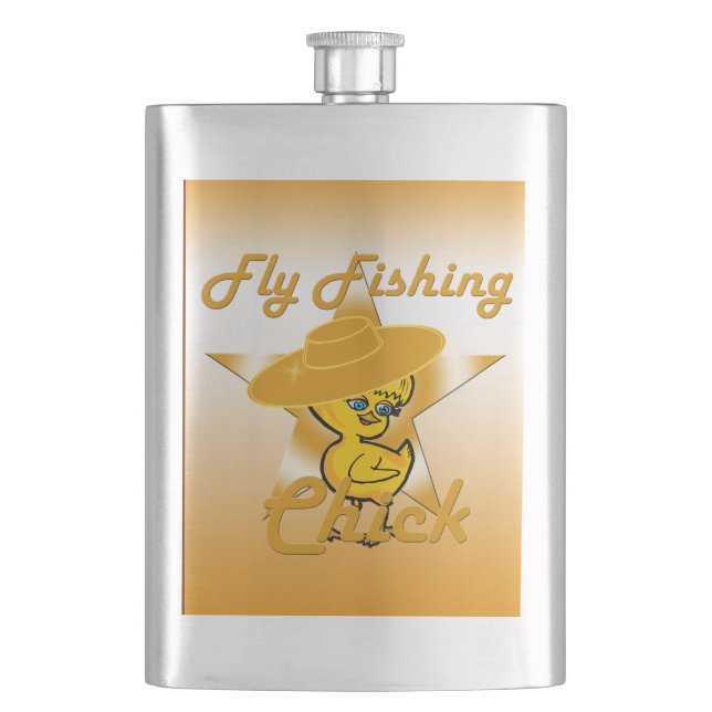 Fly Fishing Chick #10 Hip Flask (Front)