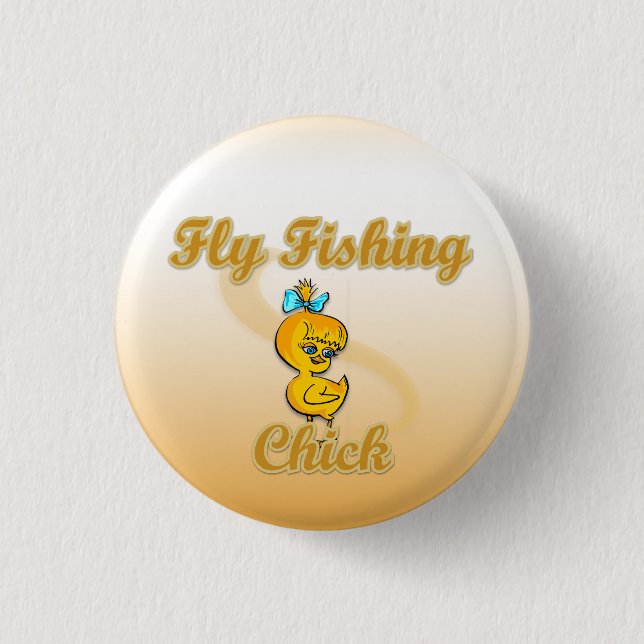 Fly Fishing Chick 3 Cm Round Badge (Front)