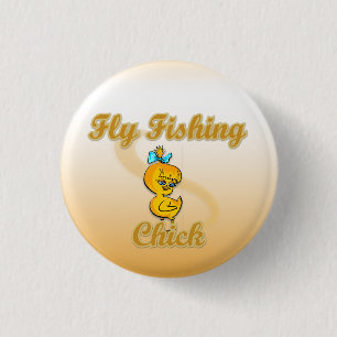 Fly Fishing Chick 3 Cm Round Badge