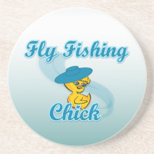 Fly Fishing Chick #3 Coaster