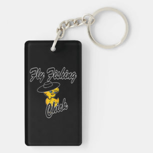 Fly Fishing Chick #4 Key Ring