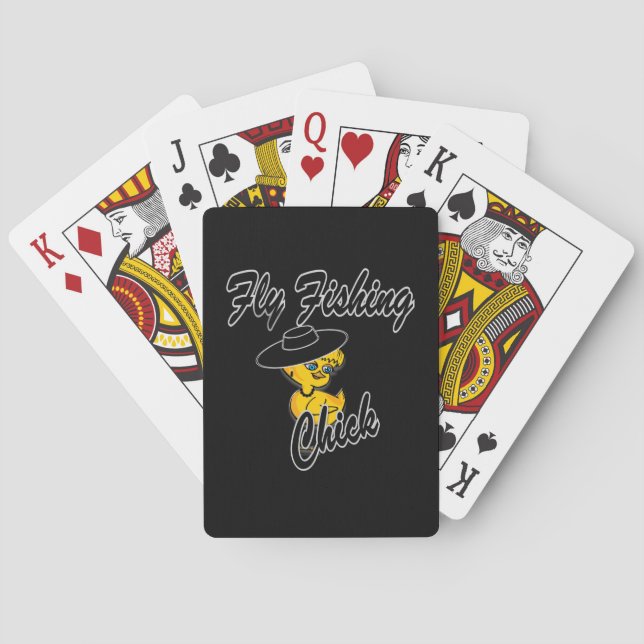 Fly Fishing Chick #4 Playing Cards (Back)