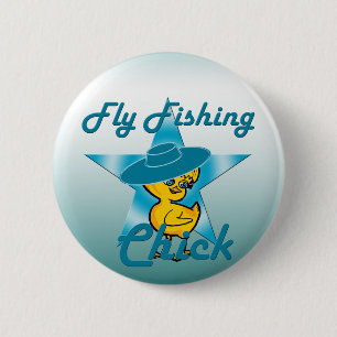 Fly Fishing Chick #7 6 Cm Round Badge