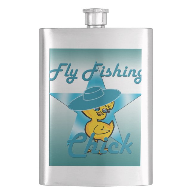Fly Fishing Chick #7 Hip Flask (Front)