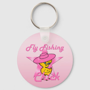 Fly Fishing Chick #8 Key Ring