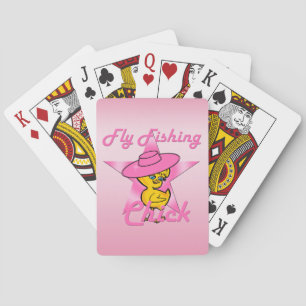 Fly Fishing Chick #8 Playing Cards