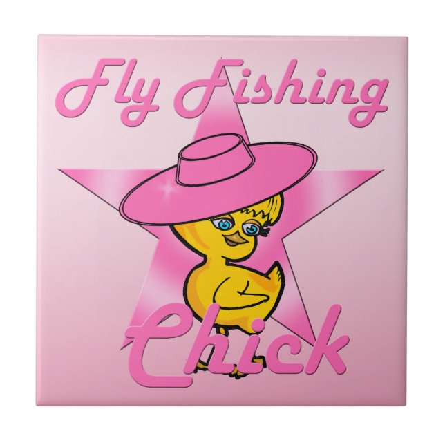 Fly Fishing Chick #8 Tile (Front)