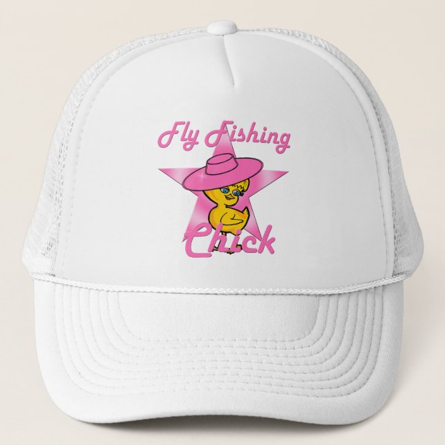 Fly Fishing Chick #8 Trucker Hat (Front)