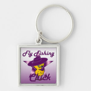Fly Fishing Chick #9 Key Ring