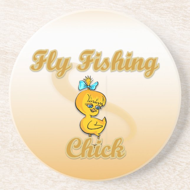 Fly Fishing Chick Coaster (Front)