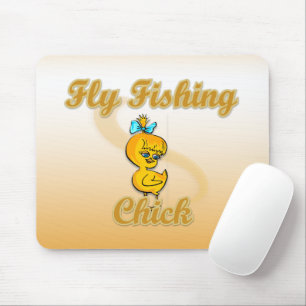 Fly Fishing Chick Mouse Pad