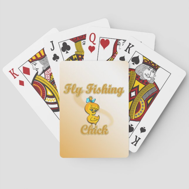 Fly Fishing Chick Playing Cards (Back)