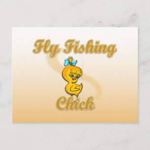 Fly Fishing Chick Postcard