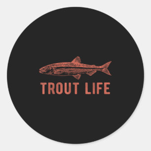Fly Fishing Collective Trout Life , Blue, Uni-adul Classic Round Sticker