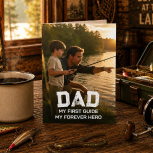Fly Fishing Dad Hooks Bass Anglers Father Photo Card
