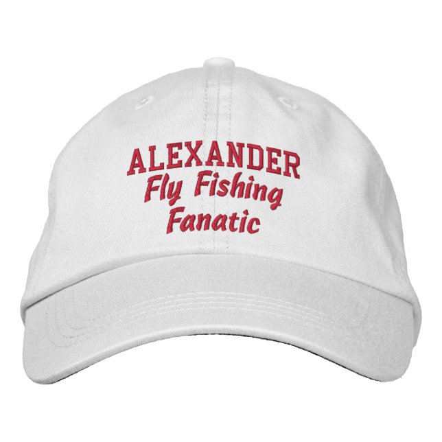 Fly Fishing Fanatic Custom Name Embroidered Hat (Front)