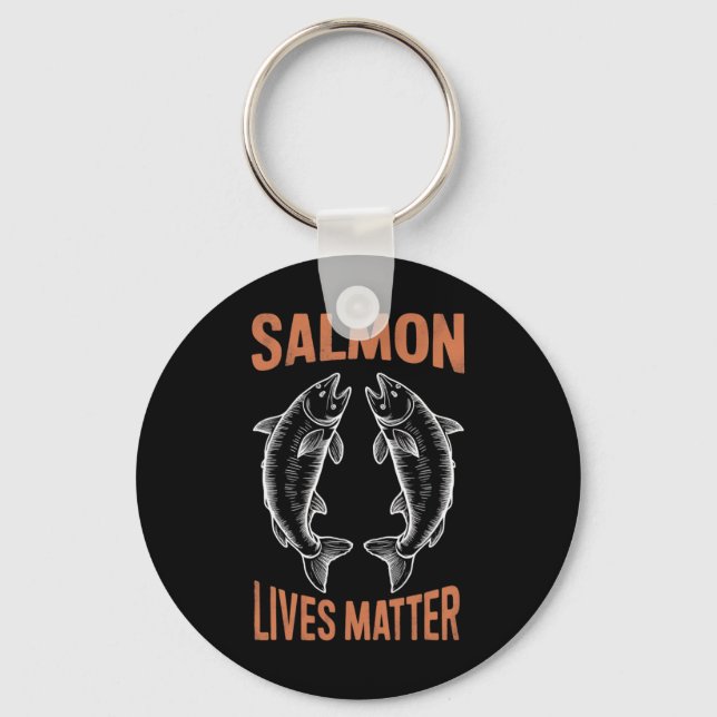 Fly Fishing Fish Fisherman Salmon Lives Problem By Key Ring (Front)