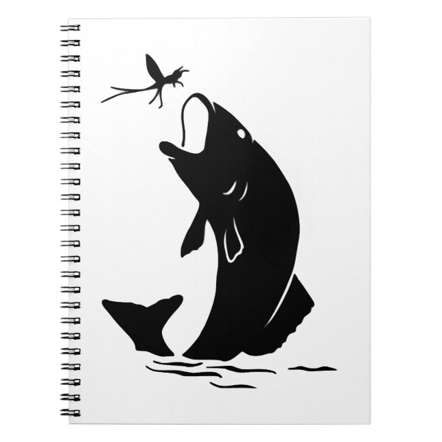 Fly Fishing Fish Jump Larvea Hook Fisherman Gift Notebook (Front)