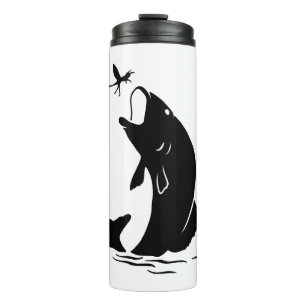 Fly Fishing Fish Jump Larvea Hook Fisherman Gift Thermal Tumbler