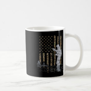Fly Fishing Fisherman American Flag Camouflage Fly Coffee Mug