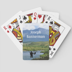 Fly Fishing - Fisherman in stream Personalize Playing Cards