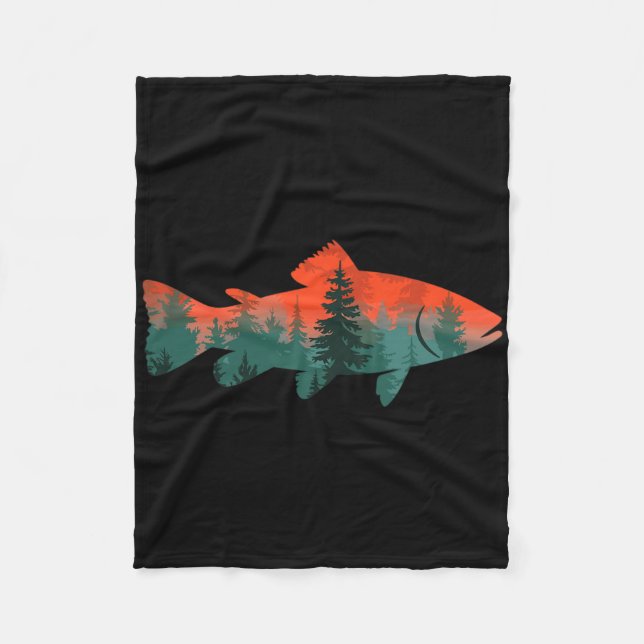 Fly Fishing Fisherman Nature  Fleece Blanket (Front)