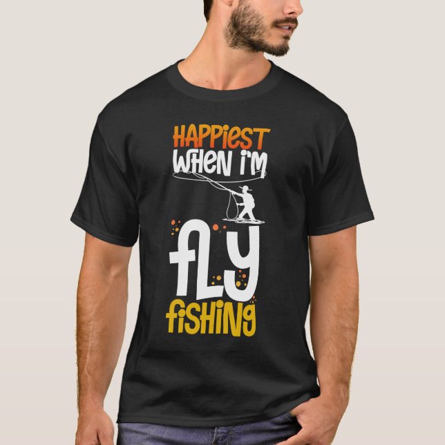 Fly Fishing Flies Fisherman Rod Bait Reel Lures T-Shirt (Front)