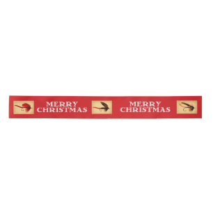 Fly Fishing Flies & Merry Christmas Ribbon Satin Ribbon