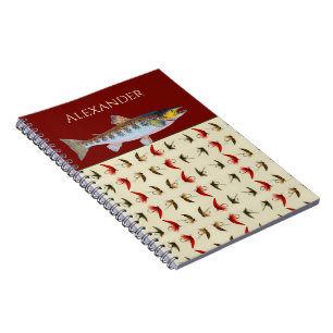 Fly Fishing Flies Rustic Salmon  Notebook