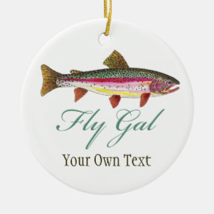 Fly Fishing Fly Gal Women's Ceramic Ornament
