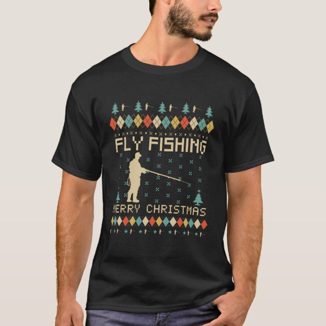 Fly Fishing Funny Ugly Christmas Sweater Vintage R (Front)