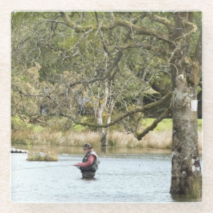 FLY FISHING GLASS COASTER