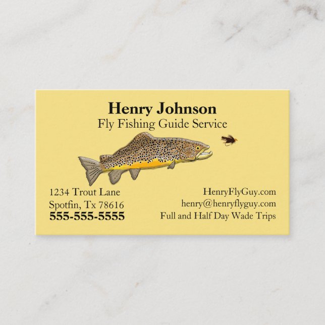 Fly Fishing Guide Service Business Card (Front)