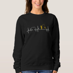 Fly Fishing Heartbeat Fish Ekg Trout Bass Fishing Sweatshirt