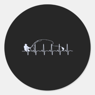 Fly Fishing Heartbeat Fish Trout Fishing Classic Round Sticker
